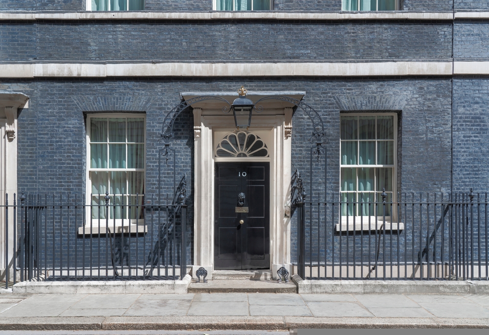 Front Door of 10 Downing Street, home of The Prime Minister of the UK and where the Farm to Fork summit was held