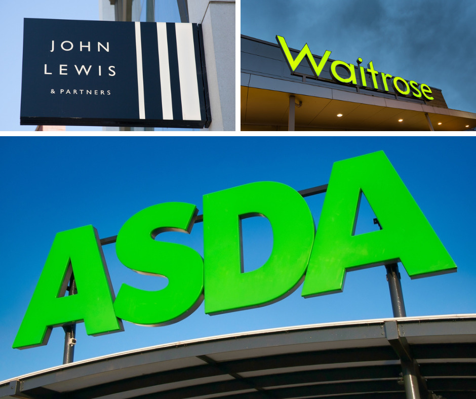 Suppliers: John Lewis, Waitrose and Asda