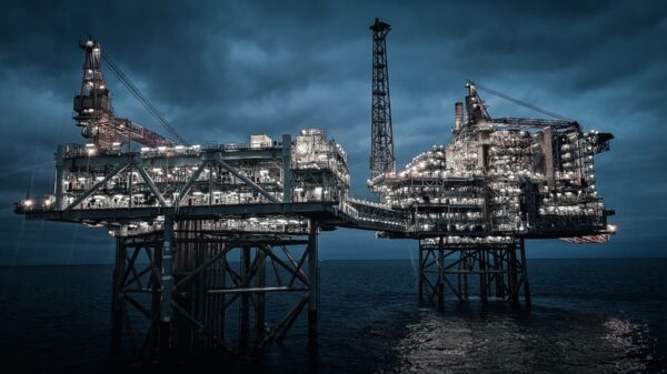 Oil and gas platforms north sea