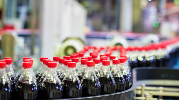 Coca-Cola bottling line at factory