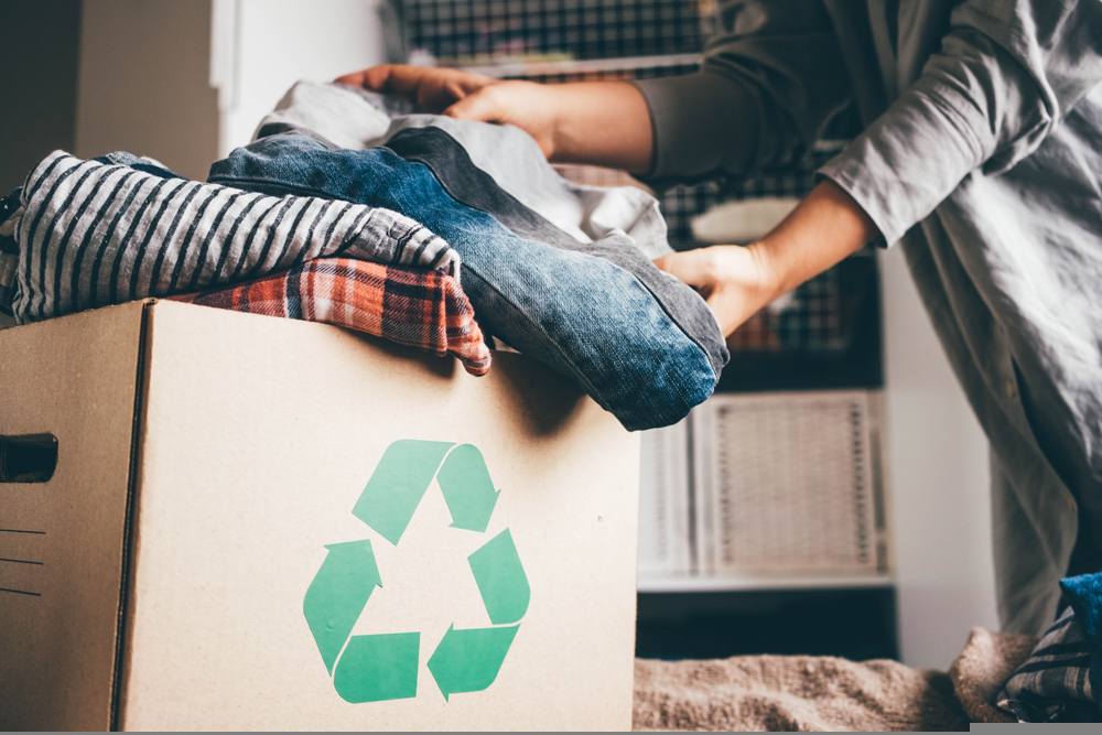 Recycle clothes concept. Recycling box full of clothes. H&M-backed textile recycling company Renewcell has filed for bankruptcy as it as "has not been able to secure sufficient financing".